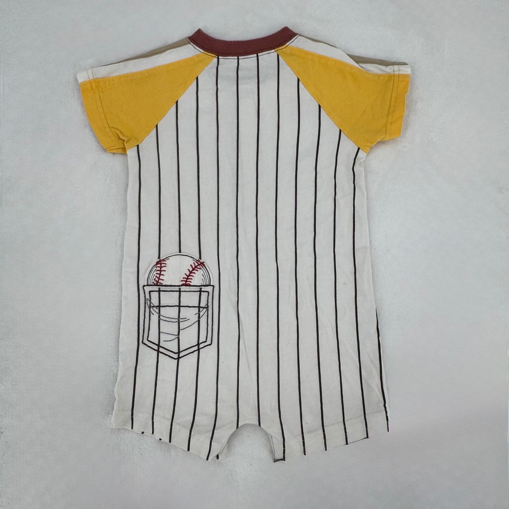 Carters Romper Outfit Baby Boy 18M Retro Baseball Pinstripe Jersey Child of Mine - Picture 3 of 5
